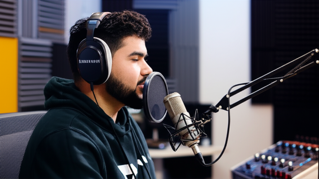 Anas Ibrahem in podcast studio